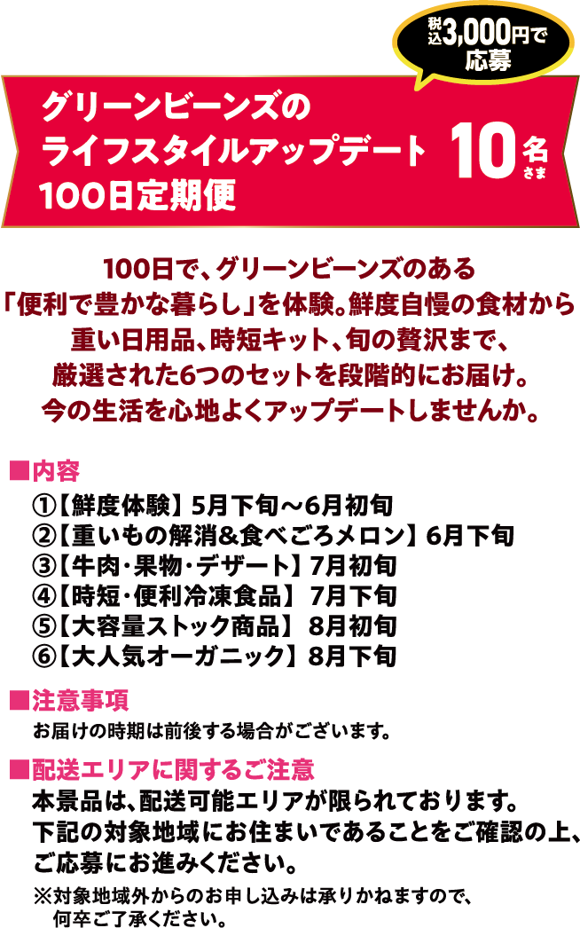 グリーンビーンズのライフスタイルアップデート100日定期便
