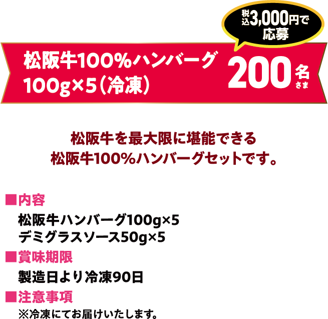 松坂牛100%ハンバーグ(冷凍)