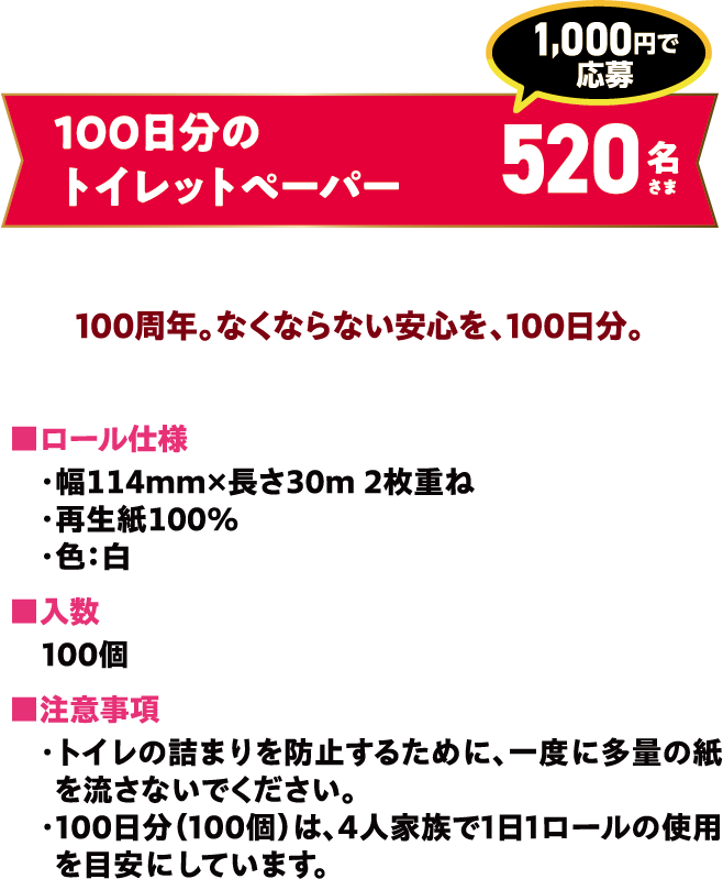 100日分のトイレットペーパー