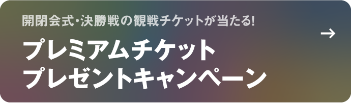 開閉会式・決勝戦の観戦チケットが当たる！ プレミアムチケットプレゼントキャンペーン