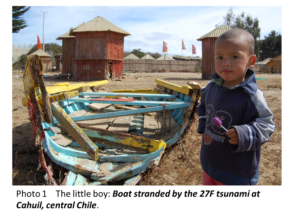 The little boy:Boat stranded by the 27F tunami at Cahuil,central Chile