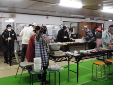 遠野ボランティアセンターにて炊き出し