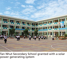 Tan Nhut Secondary School granted with a solar power generating system